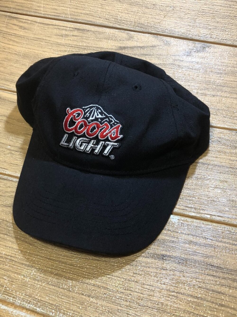 Coors Light Black Adult cap, adjustable hook and loop strap